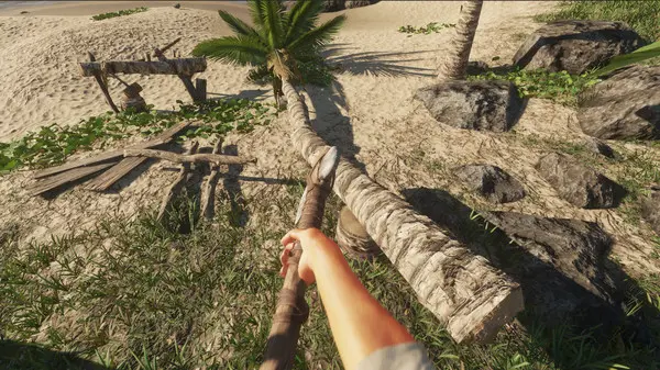 لقطة شاشة من لعبة Stranded Deep - مواجهة سمكة قرش خطيرة